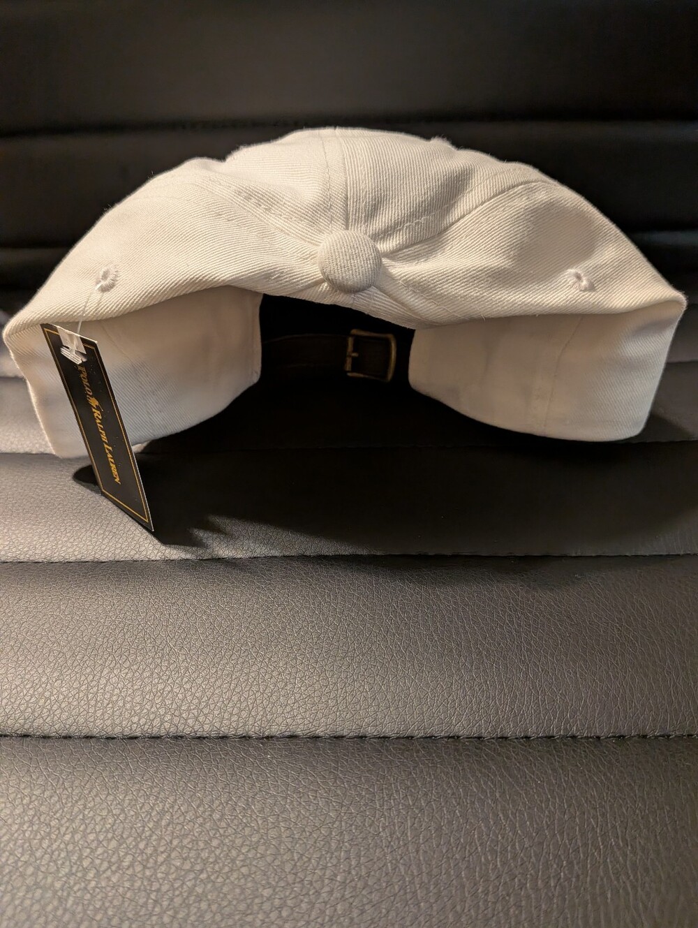 Polo by Ralph Lauren White Baseball Cap with Navy Polo Player - Picture 3 of 4